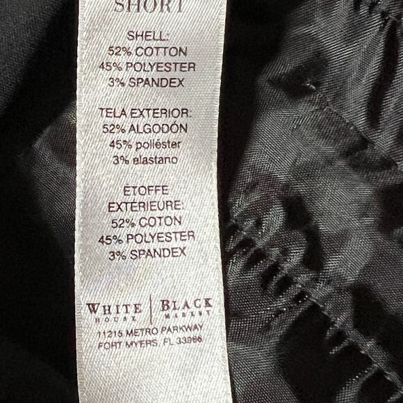 White House Black Market Shorts Bermuda Women Size 14 Black Stretch Mid Rise - Picture 4 of 10